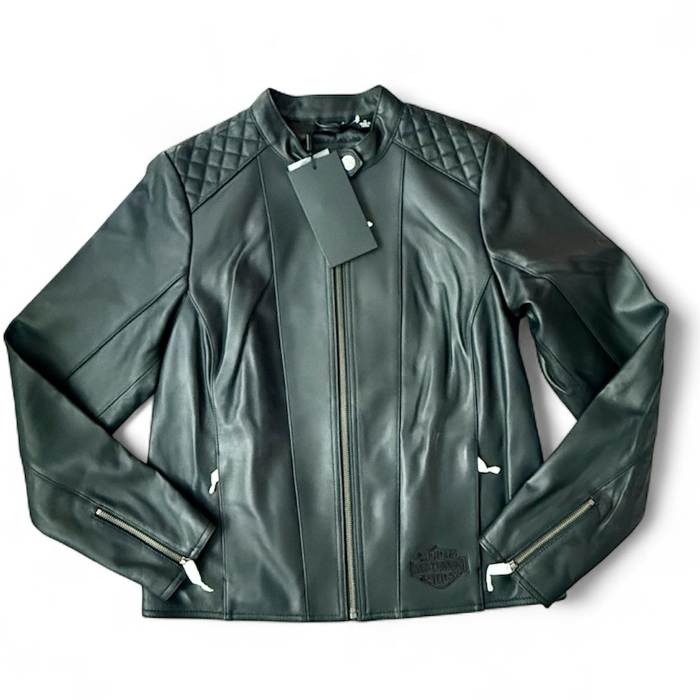 NWT! Harley-Davidson Women's Scene Supreme Motorcycle Biker Leather Jacket M